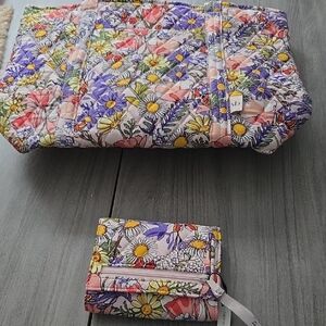 Vera Bradley Vibrant Floral Tote and Wallet